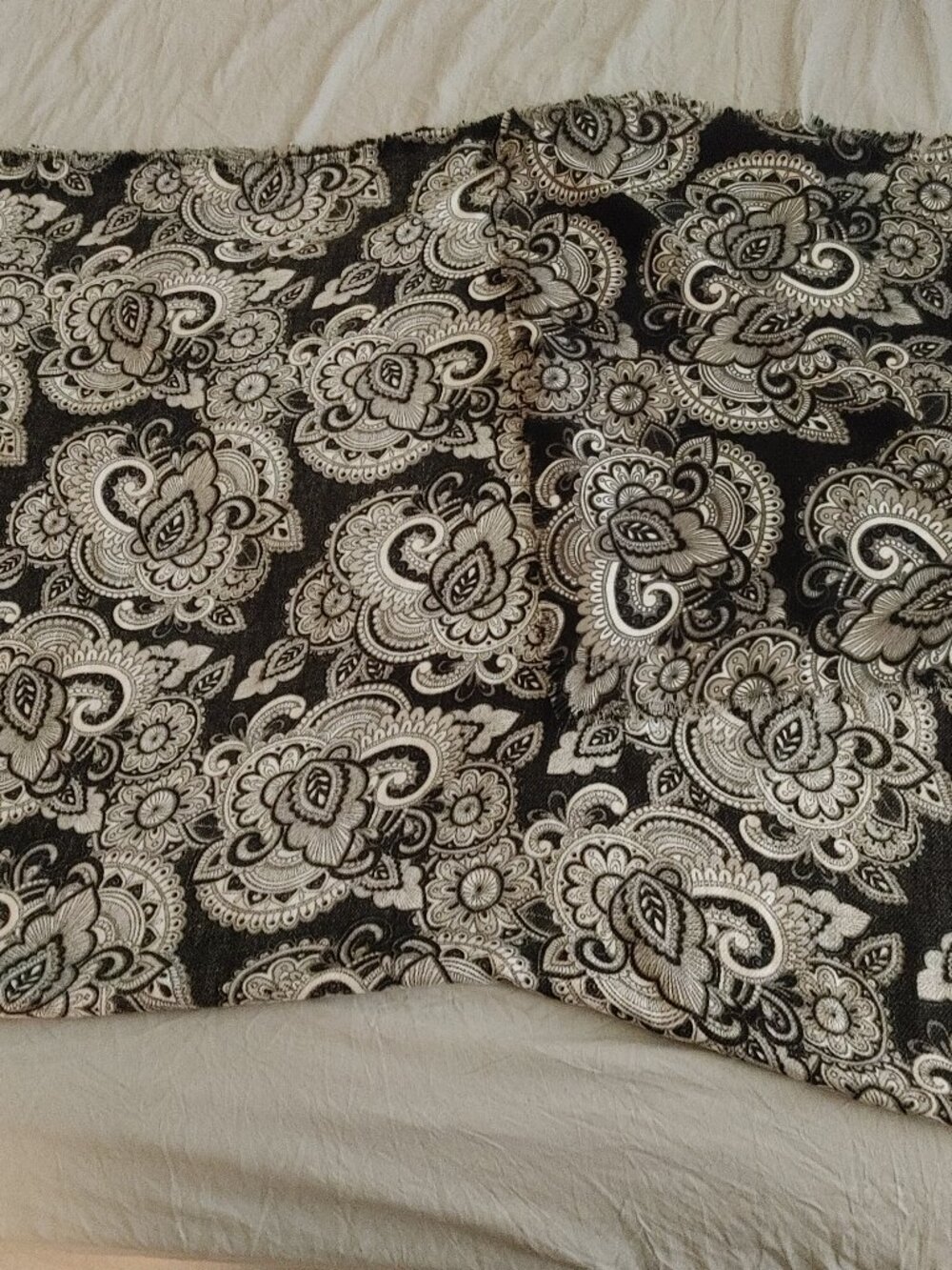 Black & White Paisley Scarf/Wrap